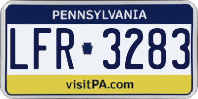 PA license plate LFR3283