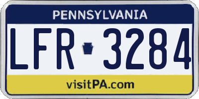 PA license plate LFR3284
