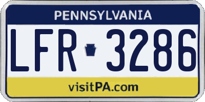 PA license plate LFR3286