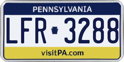 PA license plate LFR3288