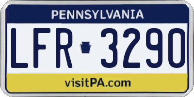 PA license plate LFR3290