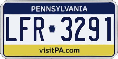 PA license plate LFR3291