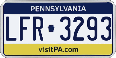 PA license plate LFR3293