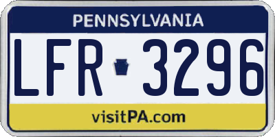 PA license plate LFR3296