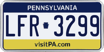 PA license plate LFR3299