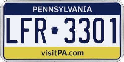 PA license plate LFR3301