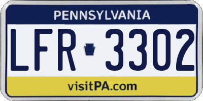 PA license plate LFR3302