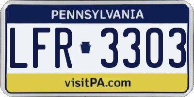 PA license plate LFR3303