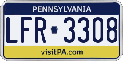 PA license plate LFR3308