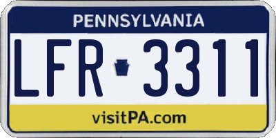 PA license plate LFR3311