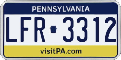 PA license plate LFR3312