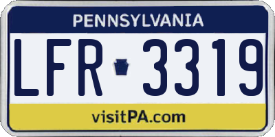 PA license plate LFR3319