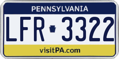 PA license plate LFR3322