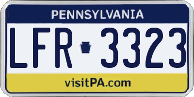PA license plate LFR3323