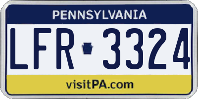 PA license plate LFR3324
