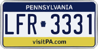 PA license plate LFR3331