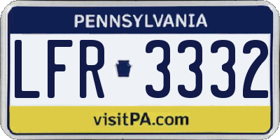 PA license plate LFR3332