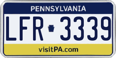 PA license plate LFR3339