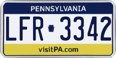 PA license plate LFR3342