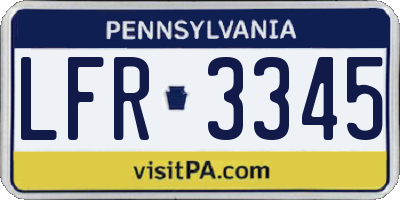 PA license plate LFR3345