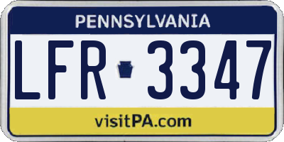PA license plate LFR3347