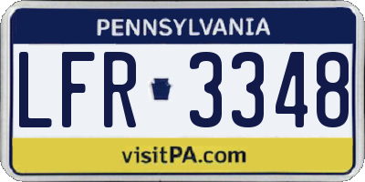 PA license plate LFR3348