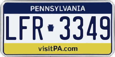 PA license plate LFR3349