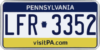 PA license plate LFR3352