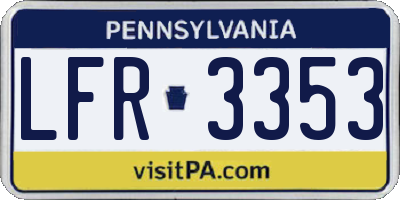 PA license plate LFR3353