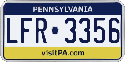 PA license plate LFR3356