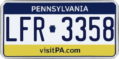 PA license plate LFR3358