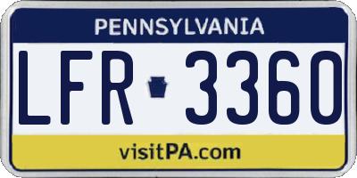 PA license plate LFR3360
