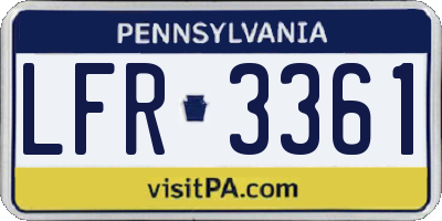 PA license plate LFR3361