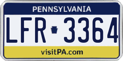 PA license plate LFR3364