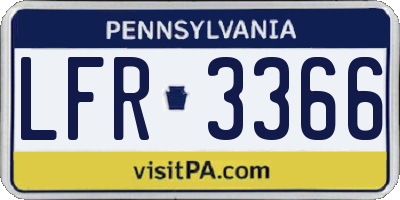 PA license plate LFR3366
