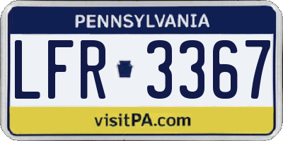 PA license plate LFR3367