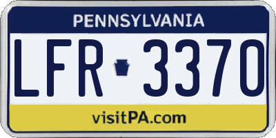 PA license plate LFR3370