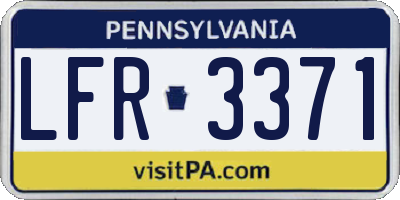 PA license plate LFR3371
