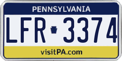PA license plate LFR3374