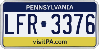 PA license plate LFR3376