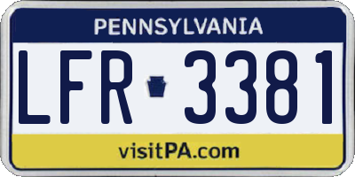 PA license plate LFR3381