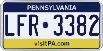 PA license plate LFR3382