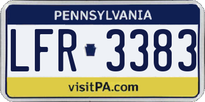 PA license plate LFR3383