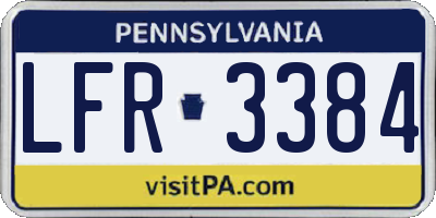 PA license plate LFR3384
