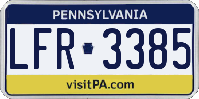 PA license plate LFR3385