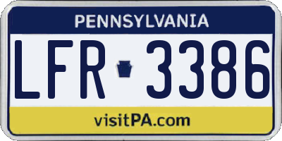 PA license plate LFR3386