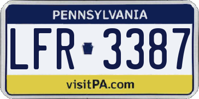 PA license plate LFR3387