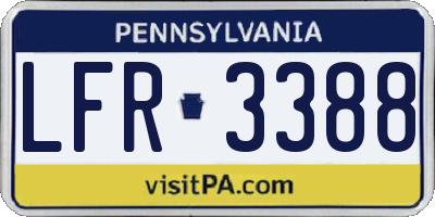 PA license plate LFR3388