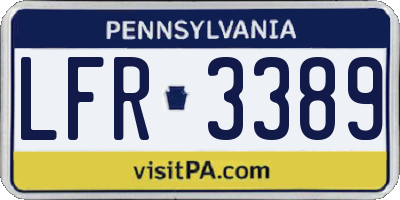 PA license plate LFR3389