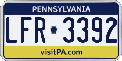 PA license plate LFR3392